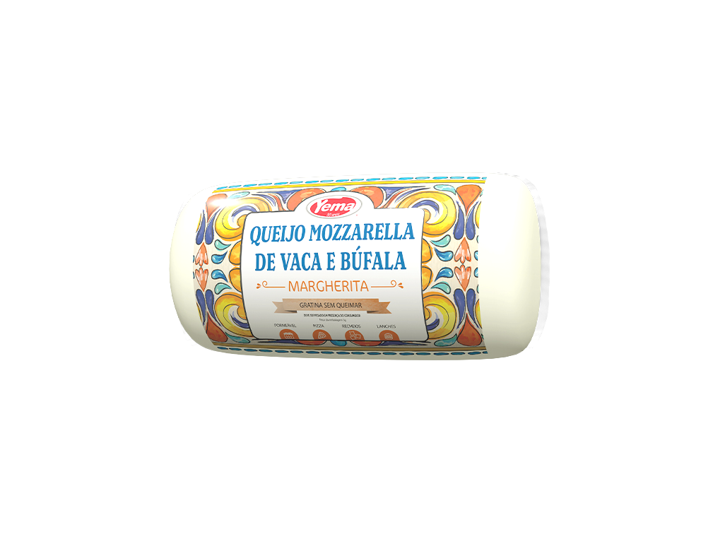 MUÇARELA DE VACA E BÚFALA MARGHERITA YEMA (PÇ 700 G)